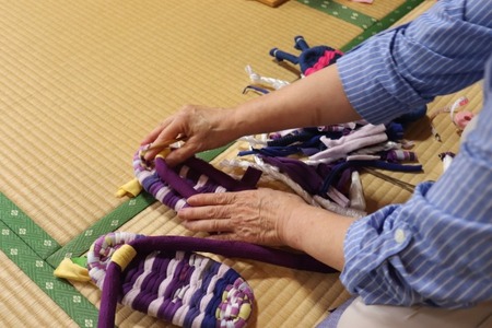 布ぞうり 手作りカラフル布ぞうり ペアセット サイズ(M・L)　布ぞうり スリッパ カラフル 福島県 楢葉町
