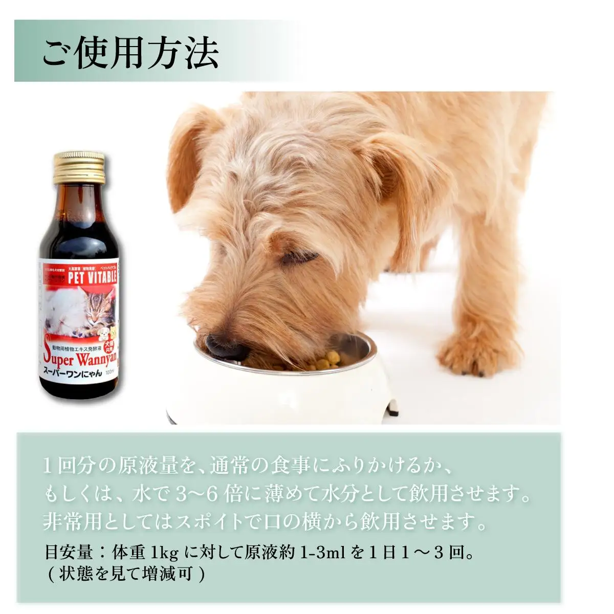 [5525-0719]大高酵素の犬猫用植物エキス発酵液「スーパーワンにゃん」100ml入り2本セット