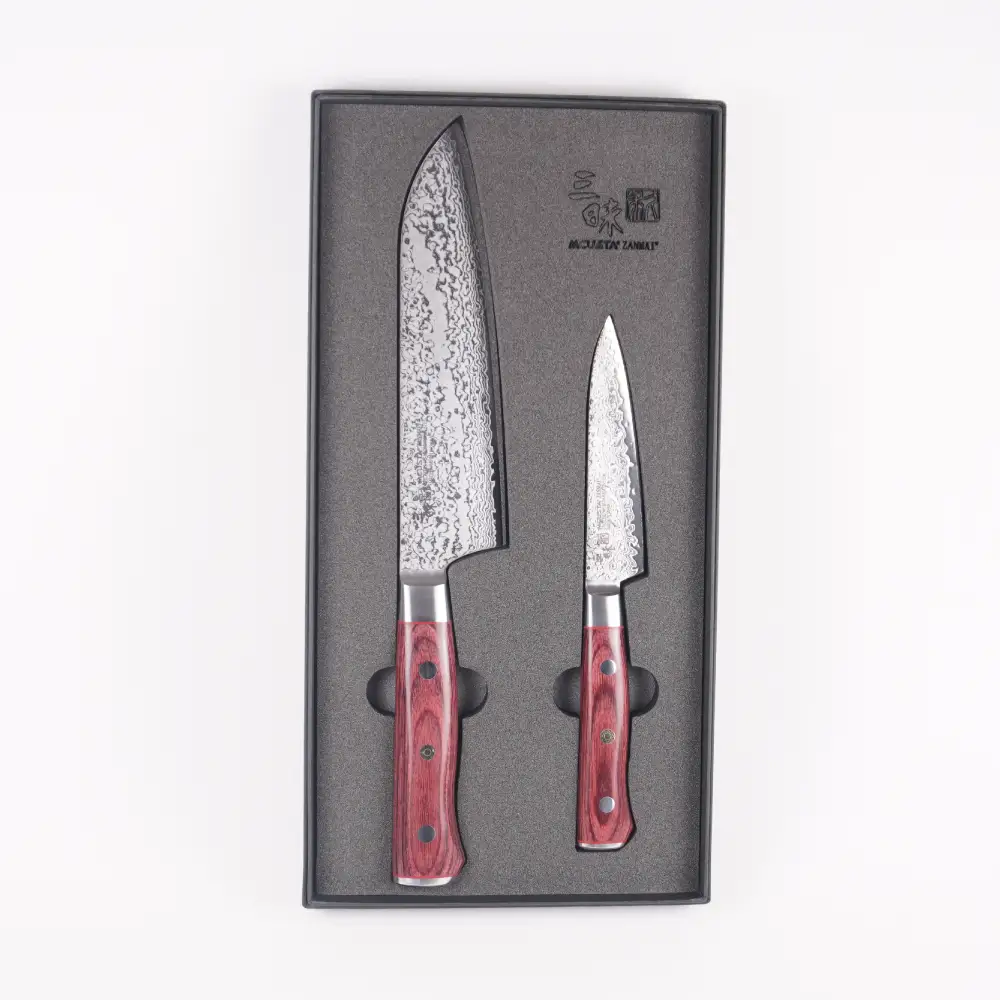 H130-05 三昧　クラシックプロ紅蓮シリーズ 包丁2点セット（三徳180ｍｍ＆ペティ110ｍｍ）【最長3ヶ月】を目安に発送