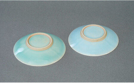 有田焼 翡翠天青小皿 2色セット【梶原大敬 茂正工房】器 うつわ 食器 皿 取皿 小皿 菓子皿 2枚 セット ペア 青磁 翡翠 天青 青 夏 上品 シンプル 作家 ろくろ 電子レンジ対応 A18-236