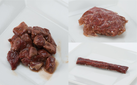 O17　宍粟鹿肉100%　犬・猫の無添加おやつ　柔らかい（ソフトタイプ）3種類計5袋  【 ペット 用品 ペットフード 低脂肪 高タンパク 鉄分 ジビエ ヒューマングレード ソフト 】