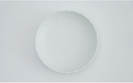 有田焼 しっとり質感の和食器 白マット輪花桔梗渕浅小鉢 / 5個 深海三龍堂 取り鉢 とんすい 煮物鉢 中鉢 白磁 白い器 白い食器 A40-185