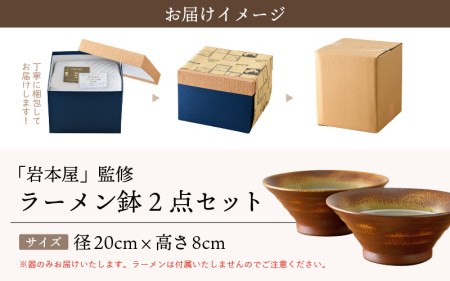 【越前焼】国成窯 ラーメン鉢（2点セット）福井の名店シリーズ「岩本屋」監修 【 どんぶり 陶器 食器  】 [e25-b001] 