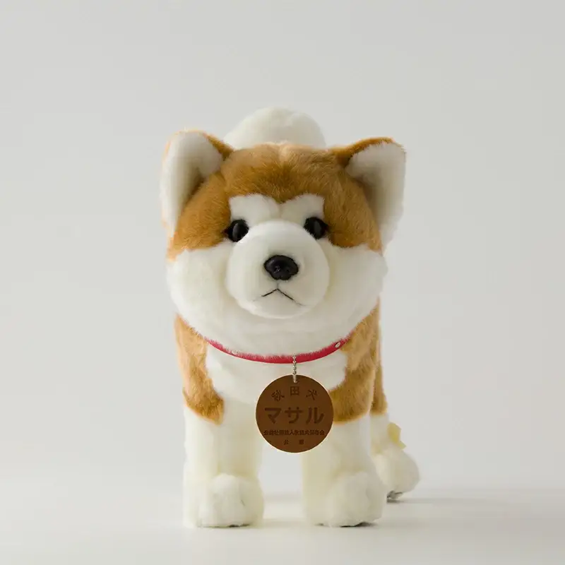 205P7302 秋田犬マサル　ハンドパペット＆ぬいぐるみ　立ちＬサイズセット