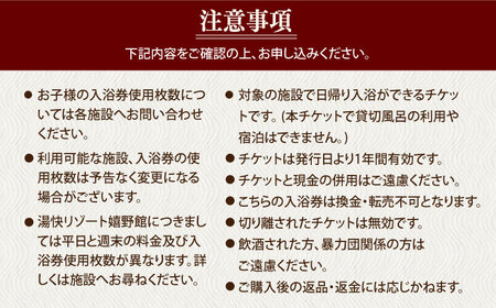 入浴券 2冊セット NBZ001 嬉野温泉 日帰り入浴券