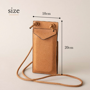 ENVELOPE（野生鹿革のスマートフォン ミニショルダーバッグ）BK（ブラック)  バッグ 鹿革 スマホケース 首掛け 斜めがけ アップサイクルレザー レザー 北杜市 国産 [h003]