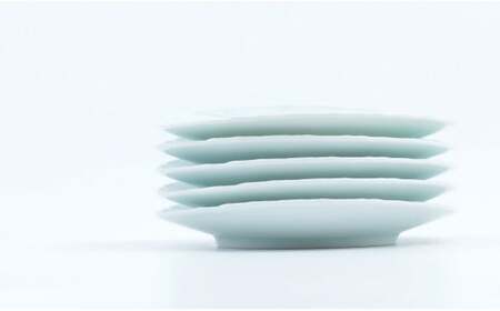 有田焼 青白磁渕叩き 銘々皿 5個セット 【まるぶん 】 皿 5枚 取り皿 食器 器 30000円 3万円 A30-674