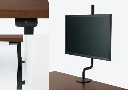 コクヨ 在宅ワーク用電動昇降デスク スタンジットW(ダブル)／1407_ナチュラルオーク・ホワイト