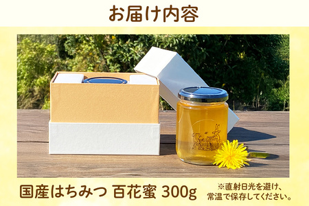 国産はちみつ百花蜜 300g / 蜂蜜 ハチミツ 無添加 はち 蜂 百花蜜 国産はちみつ 愛知県 知多市
