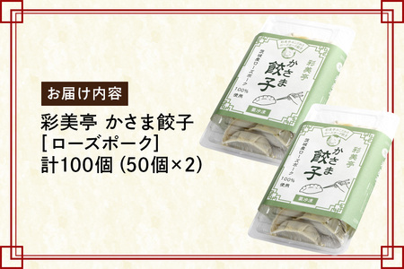 彩美亭 かさま 餃子 ローズポーク100個 HV-008