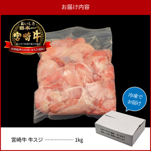 宮崎牛 牛すじ 1kg N0140-YA2293