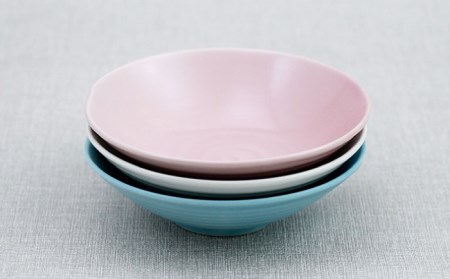 【波佐見焼】アイシー ボウル 小 （ホワイト・ピンク・ブルー） 3点セット 食器 皿 【団陶器】 [PB110] 波佐見焼