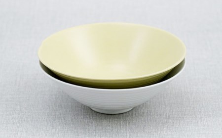 【波佐見焼】アイシー ボウル 大 （ホワイト・イエロー） ペアセット 食器 皿 【団陶器】 [PB116] 波佐見焼