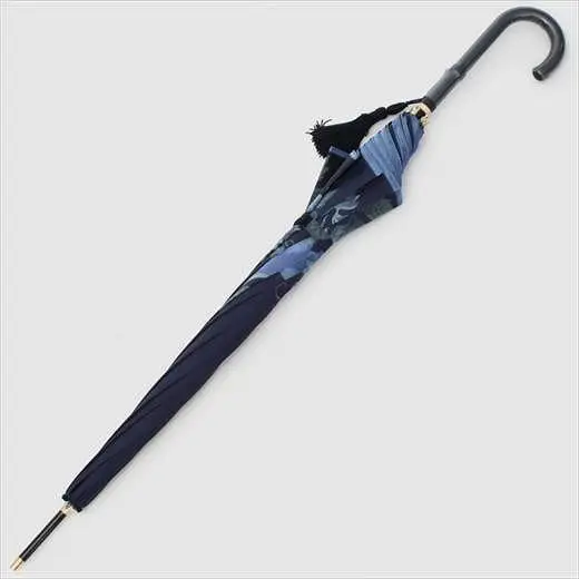 槙田商店【晴雨兼用】長傘 ”絵おり”  薔薇と葡萄  紺