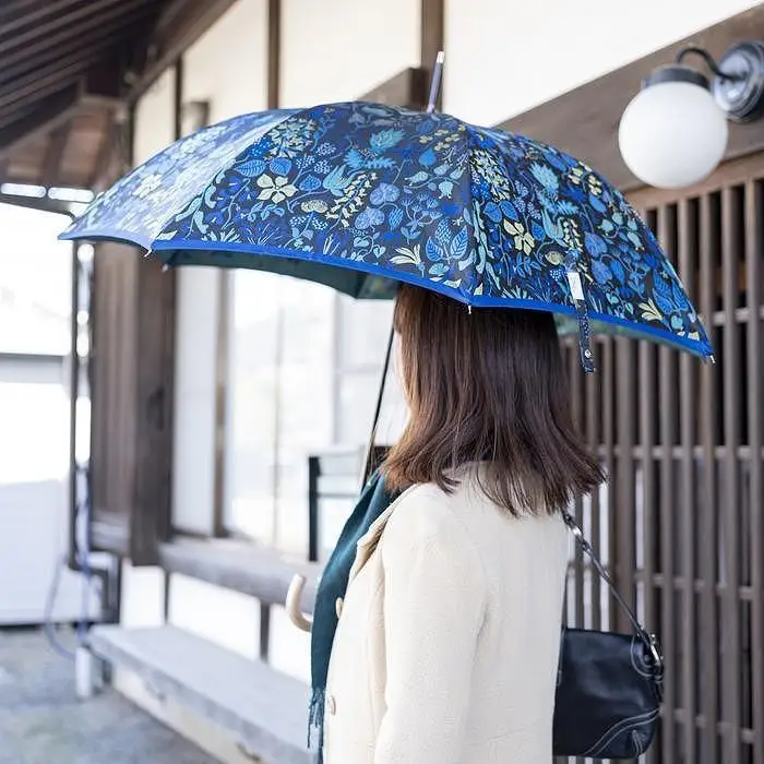 槙田商店 長傘 スティグリンドベリ【HERBARIUM】ブルー(ハーバリウム) 晴雨兼用