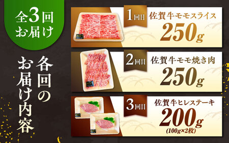 佐賀牛お一人様ご褒美定期便♪【全３回定期便/2ヵ月に1回 隔月お届け】ブランド牛 定期便しゃぶしゃぶ 定期便 すき焼き 定期便 焼肉 ＢＢＱ 定期便 バーベキュー 吉野ヶ里町[FCH008]