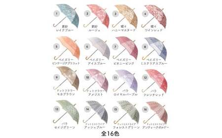 No.397 高級織物傘【婦人長傘】灰緑系・大人のゆとりとスマートさあふれる晴雨兼用傘 kirie ドットストライプ フォレストグリーン／  雨具 雨傘 日傘 パステル UVカット 和色  8本骨 ワンプッシュオープン UV加工 山梨県【n0397_mak】