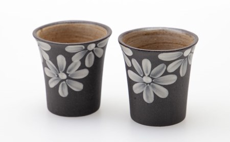 【波佐見焼】まろやかシリーズ 黒一珍 花絵 酒器 5点セット 食器 皿 【國右エ門窯】 [VB12]  父の日 波佐見焼