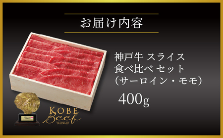  神戸牛 スライス 食べ比べ セット（サーロイン ・ モモ）400g【あしや竹園】