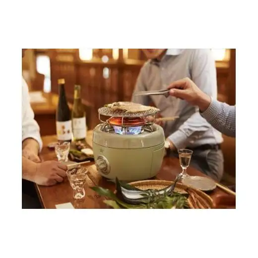 【多可町×加西市】アラジン カセットコンロ ヒバリン グリーン×播州百日どり 冷凍小分け もも肉・むね肉1.2kg[808]