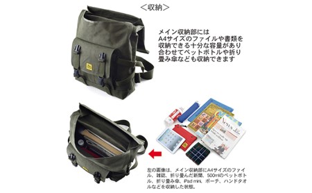 ちょっとミリタリーな感じの帆布のバックパック　バンナイズ 帆布 グリーン トート バッグ 背負う リュック ファッション カバン 