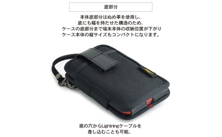 iPhoneXR用薄型キャリングケース / コンパクト　バンナイズ バリスティック ナイロン ブラック スマホ キャリング ウエスト ファッション小物 ファッション カバン バッグ 