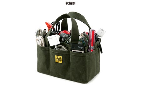 オープンツールバッグ／SHORT　バンナイズ 帆布 グリーン 趣味 車 バイク 自転車 ガーデニング 工具 ファッション カバン 雑貨 日用品 