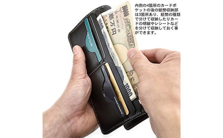 カードと紙幣収納のロングウォレット/スタンダードタイプ　バンナイズ オイル シュリンク レザー 本革 財布 長財布 ファッション小物 ファッション カバン バッグ 