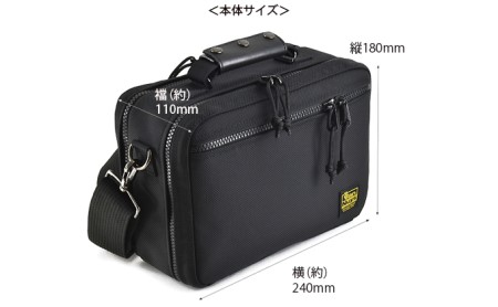 大きく開くサブバッグ／A　バンナイズ バリスティック ナイロン ブラック ジャバラ ショルダー 斜め掛け ワーク 耐久性 ファッション カバン ショルダーバッグ 