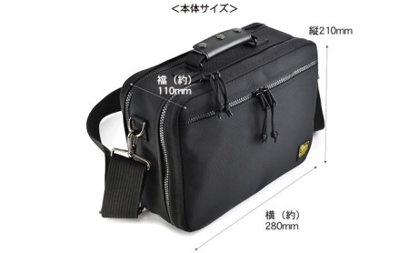 大きく開くサブバッグ／B　バンナイズ バリスティック ナイロン ブラック ジャバラ ショルダー 斜め掛け ワーク 耐久性 ファッション カバン ショルダーバッグ 