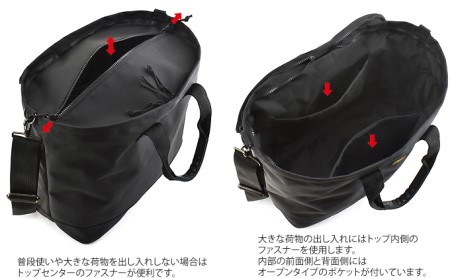 Wファスナーのボストントート/B　ボストン トート バッグ 小 旅行 トラベル 耐久 ブラック バリスティックナイロン バンナイズ VanNuys かばん トートバッグ 手提げ ファッション カバン 