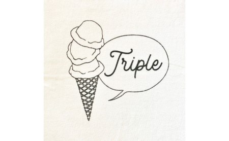 3人兄弟姉妹でおそろい/アイスクリーム Sigle×Double×Triple プリント/ Tシャツ3枚組ギフトセット【出産祝い・誕生日・ギフト・プレゼント】 80cm×100cm×120cm