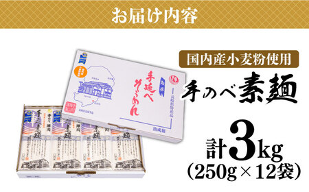 【手のべ陣川】 島原 手延べ そうめん 3kg / SC-35/ 袋入 そうめん 島原そうめん 手延べ 麺 素麺 / 南島原市 / ながいけ [SCH017]