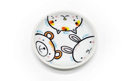 【波佐見焼】【名入れ】子供食器 セット（うさぎ・ねこ・くま） ベビー食器 食器 皿 【工房紫明】 [OF03]  波佐見焼