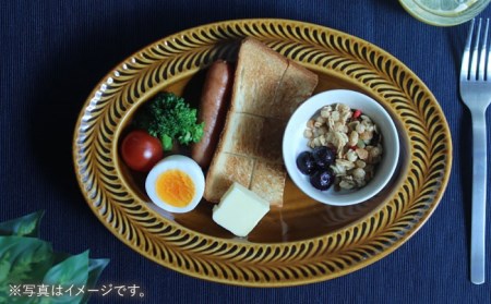 【波佐見焼】ローズマリー リムオーバル プレート ネイビー 食器 皿 【翔芳窯】 [FE210]  波佐見焼