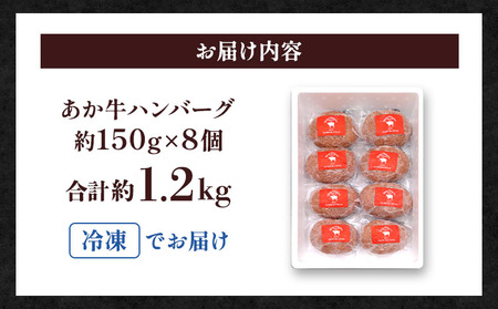 ハンバーグ あか牛ハンバーグ 合計約1.2kg(約150g×8個)