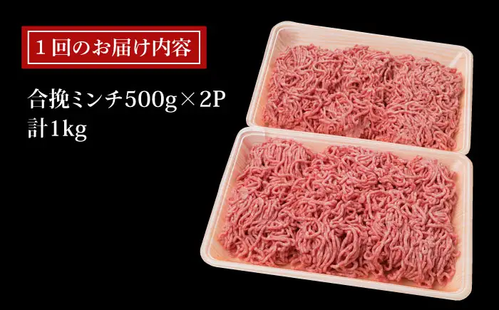 【全6回定期便】糸島和牛 糸島豚 合挽ミンチ 500g×2p×6回 計6kg 糸島ミートデリ工房 [ACA258]
