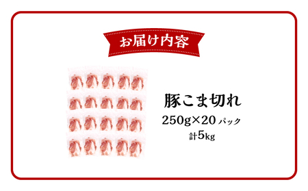 豚肉 こま切れ 豚肉[宮崎県産 5kg 250g×20P]