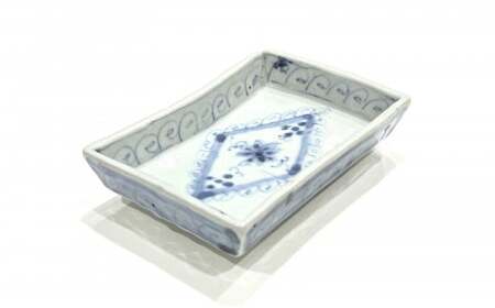 有田焼 工房禅 横田翔太郎 染付 足付角皿 3柄セット 初期伊万里 24to3 西富陶磁器 A60-57