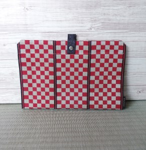 SA2744　【畳の縁で制作】バッグインバッグ　市松(赤)
