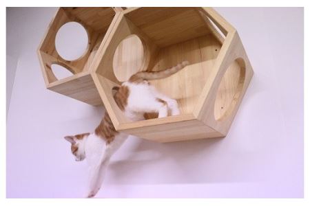 ネコロク（国産ヒノキのキャットステップ） [VE00570]