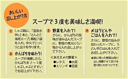 B2-2609／カンパチしゃぶしゃぶ「垂しゃぶセット」(カンパチ・とんとこ海老スープ・温泉水99)