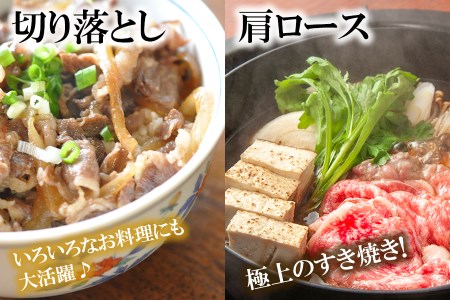 【 神奈川県産 黒毛和牛 】 三浦市 の 佐藤牧場 が育てた 葉山牛 満腹セット （ 切落し ＋ 肩ロース ） M079-009 肉 牛肉 冷凍
