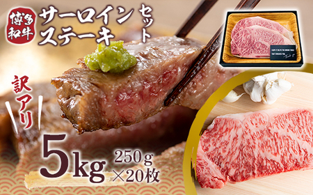 ステーキ 訳あり サーロイン 博多和牛 250g×20枚 ステーキ [um40azp010024]