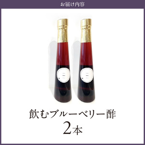 飲むブルーベリー酢　300ml×2本_お酢 ドリンク ブルーベリー 300ml 2本 飲むお酢 ブルーベリー酢 甘くて飲みやすい 希釈 3倍～5倍 果汁 アントシアニン 疲れ目予防 腸内環境改善 簡単 アレンジ 牛乳 炭酸 お酒 瓶 果実酒 お酢飲料 飲料 飲み物 健康 福岡県 久留米市 お取り寄せ 送料無料 〔Ex218〕