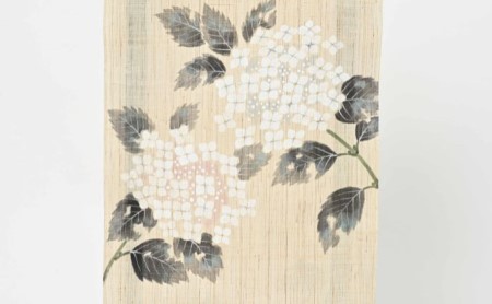 名古屋帯　麻　紫陽花柄　お仕立て上がり　お単衣　絽　紗に　あじさい 和装 伝統技術 ファッション小物 篠原縫製