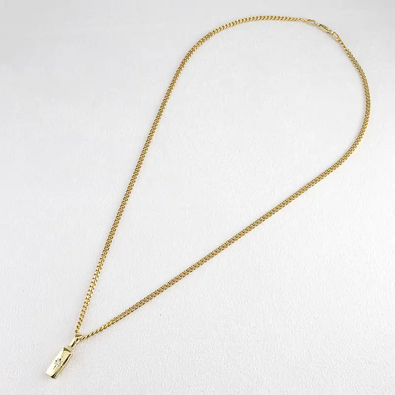  18金 ペンダントトップ ダイヤ k18 ネックレス ダイヤモンド 18k ゴールド イエローゴールドK18 後光留め バーネックレス シンプル ジュエリー 山梨県 昭和町 管理番号221102101dymba SWAA076