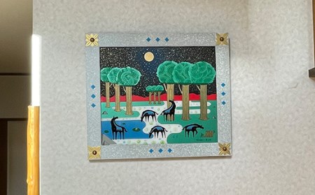 寄附者と作るオリジナルアート アクリルガラス絵制作 （木製額装込み） YOICHI-RON アート 絵画 作品 F20C-666