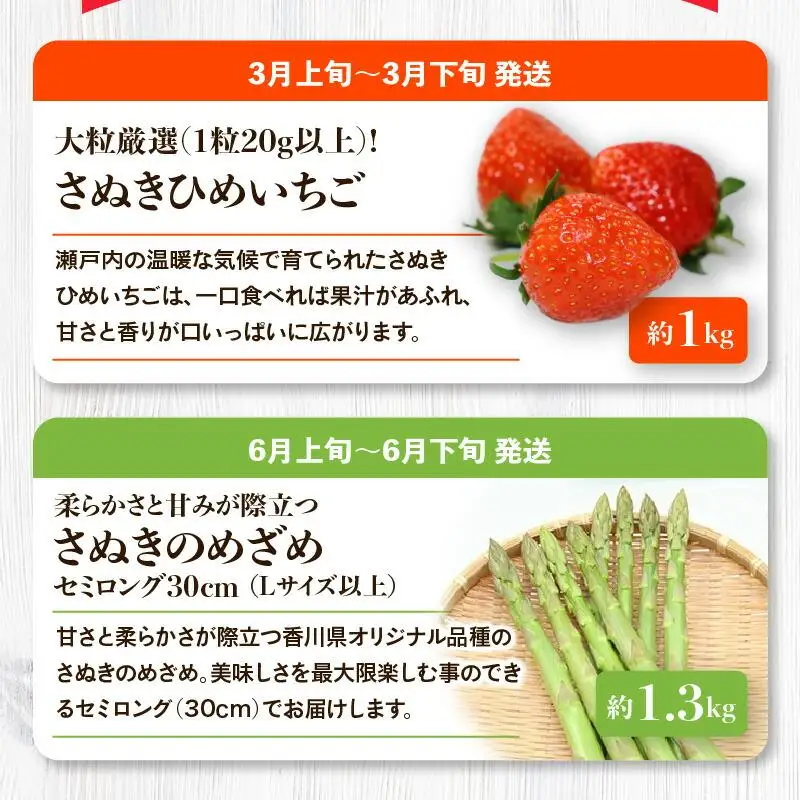 香川県オリジナル品種を満喫できる旬の果物・野菜 定期便Q