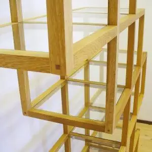 【G-Shelf オーク材】大好きなものを美しく飾る・高い技術で製作した繊細なデザインの飾り棚 オーク材 オイルフィニッシュ 家具 リビング 棚 シェルフ 飾り棚  MUFactory